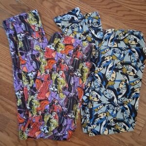 LulaRoe×Disney Colorful Graphic Print Evil Villians Leggings OS